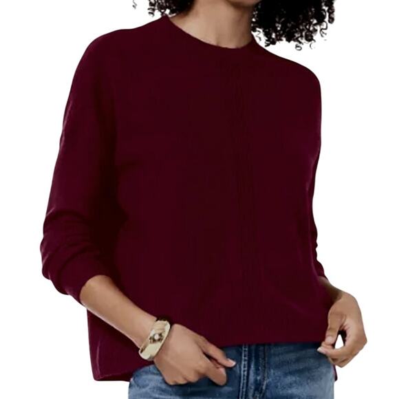 Vince Camuto Crew Neck Drop Shoulder Oversized Pullover Sweater Port Medium $69 - Picture 1 of 7